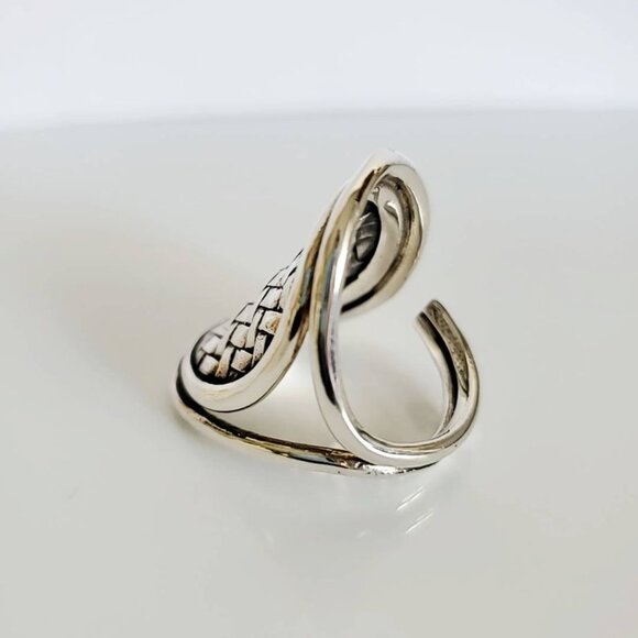 Shield Sterling Silver Ring, Women Statement Boho Chic, Bohemian Adjustable Ring - Picture 3 of 10